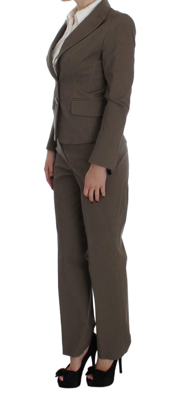 BENCIVENGA Beige Wool-Cotton Suit Set Chic Elegance