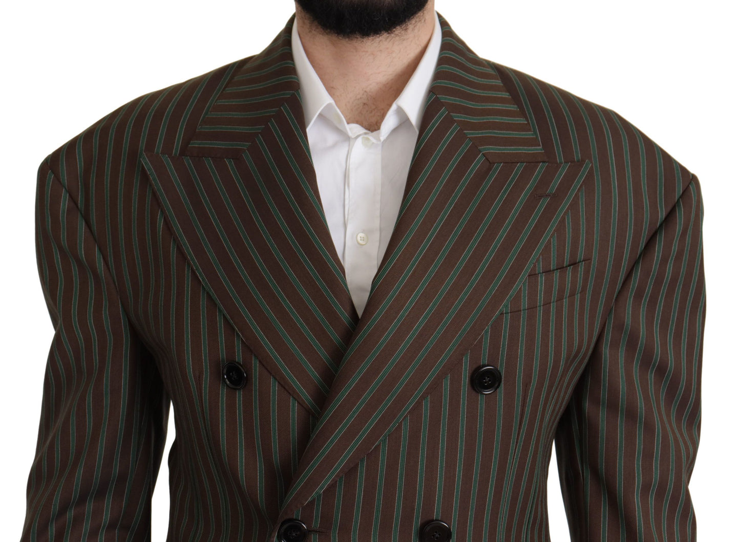 Dolce & Gabbana Multicolor Striped Double Breasted Blazer