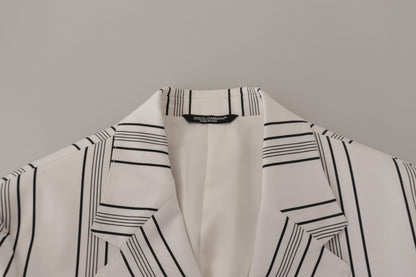 Dolce & Gabbana Elegant Striped Cotton Blend Blazer