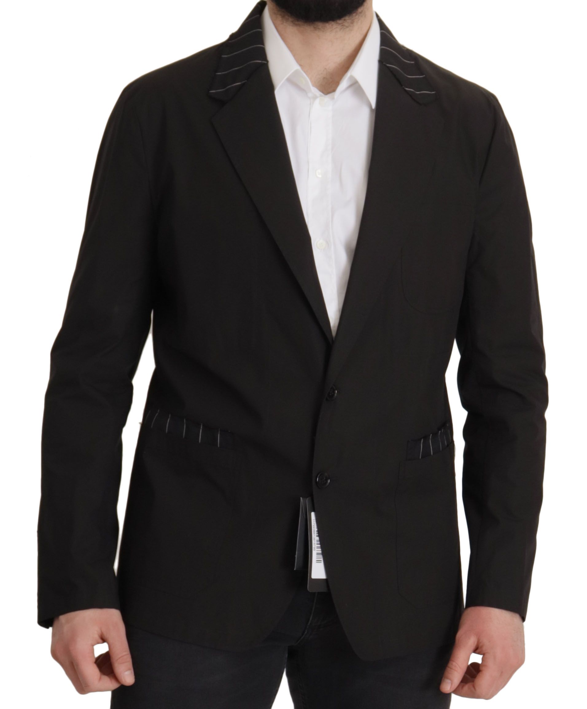 Dolce & Gabbana Elegant Black Cotton-Wool Blend Blazer Jacket