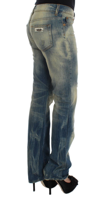 Cavalli Elegant Slim Bootcut Blue Jeans