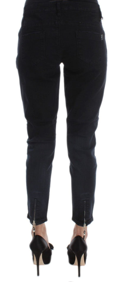 Costume National Sleek Slim Fit Black Denim Jeans