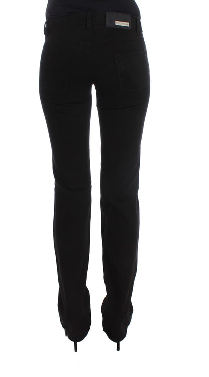 Costume National Chic Black Slim Fit Zippered Cotton Jeans