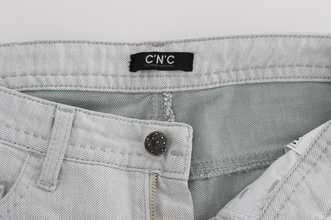 Costume National Chic Gray Slim Fit Designer Jeans