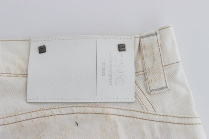 Costume National Chic White Slim Fit Designer Jeans