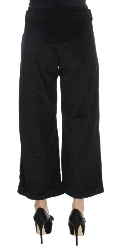 Ermanno Scervino Chic Black Wide Leg Cotton Jeans