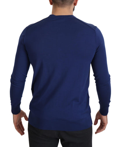 Dolce & Gabbana Elegant Virgin Wool Blue Cardigan Sweater