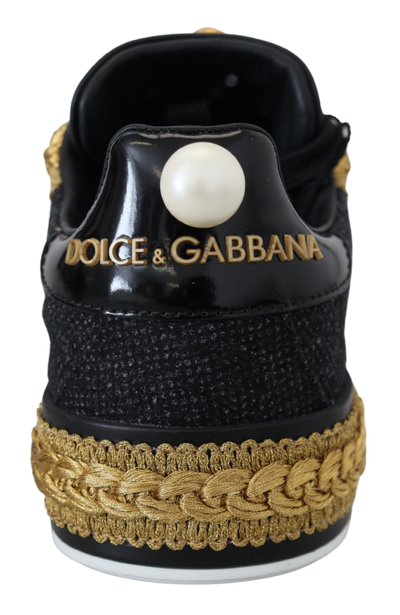 Dolce & Gabbana Elegant Portofino Leather Sneakers in Black