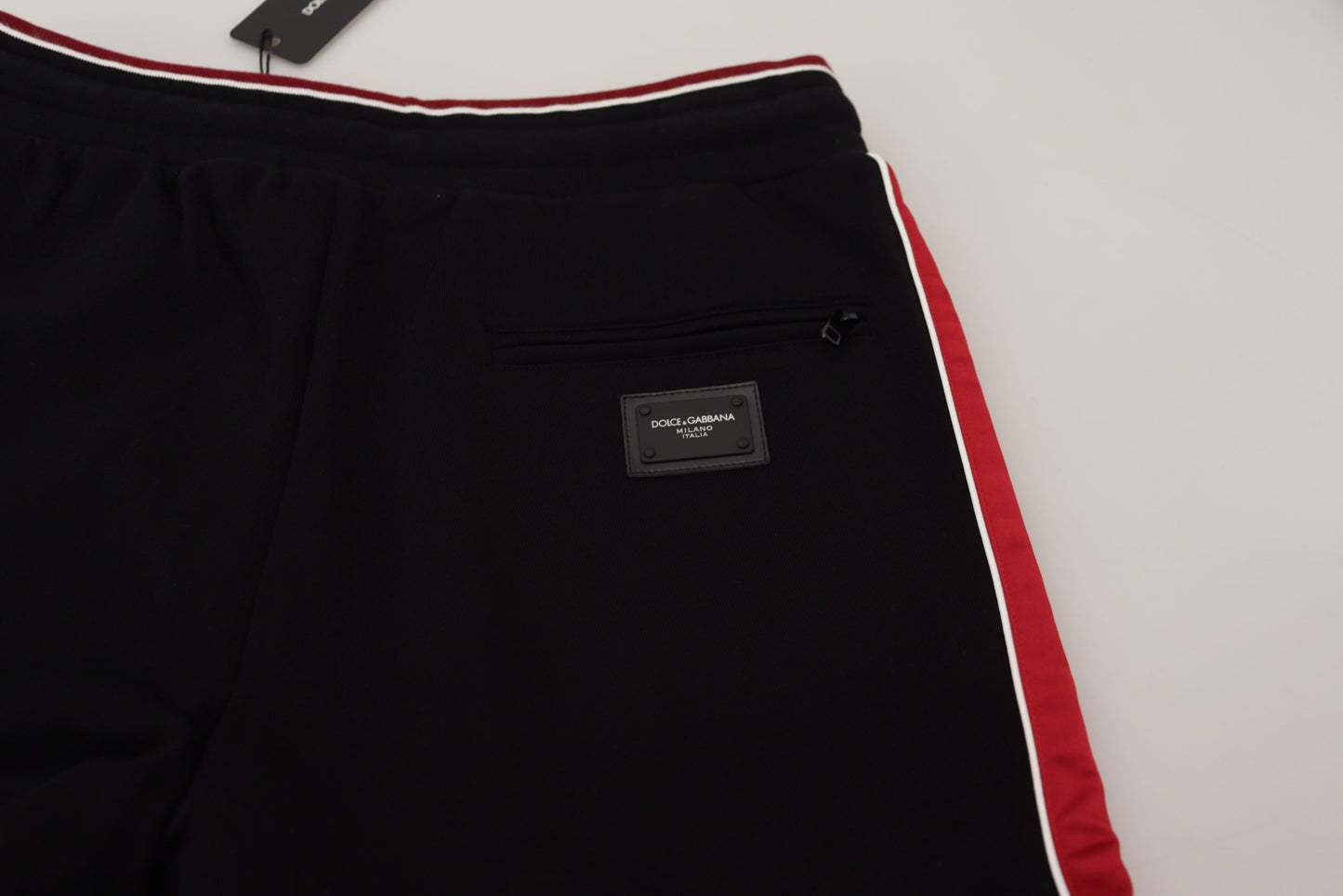 Dolce & Gabbana Elegant Black Jogging Sweatpants with Red Detail