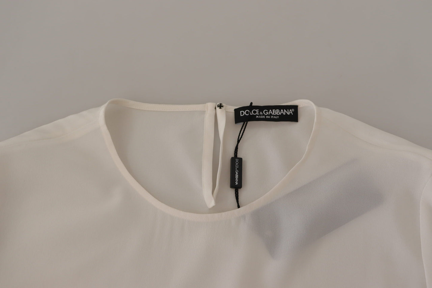 Dolce & Gabbana Elegant Silk Top with Logo Embroidery