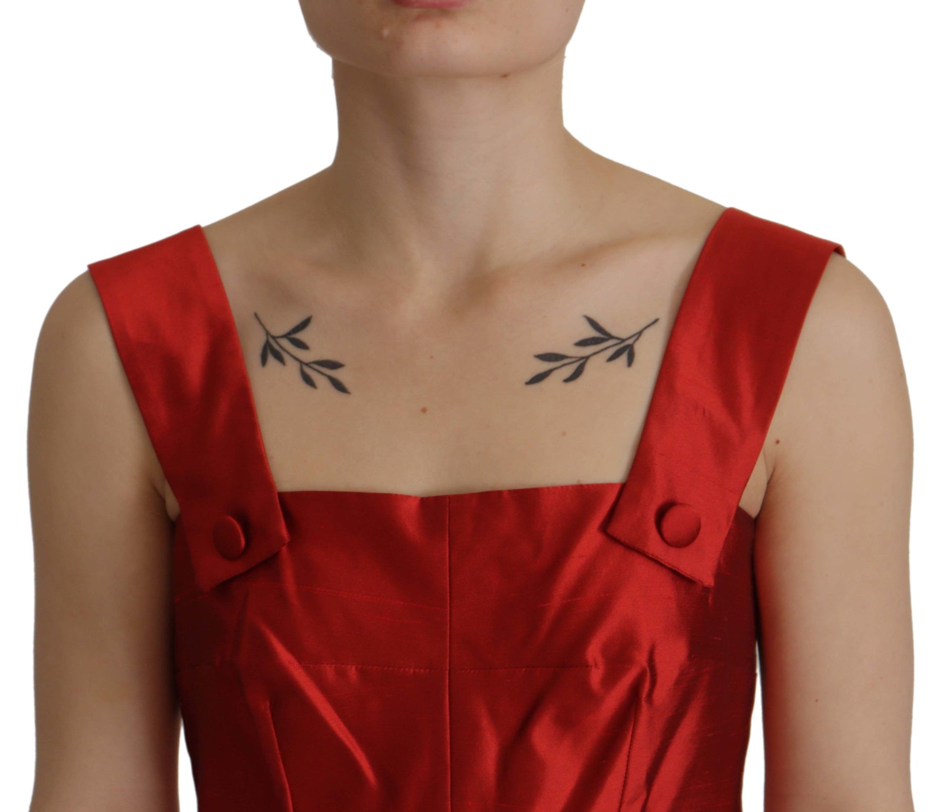 Dolce & Gabbana Radiant Red Silk A-Line Midi Dress