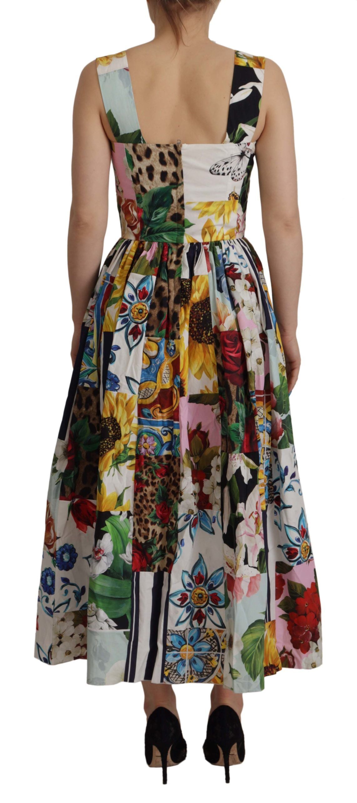 Dolce & Gabbana Elegant Floral A-Line Cotton Dress