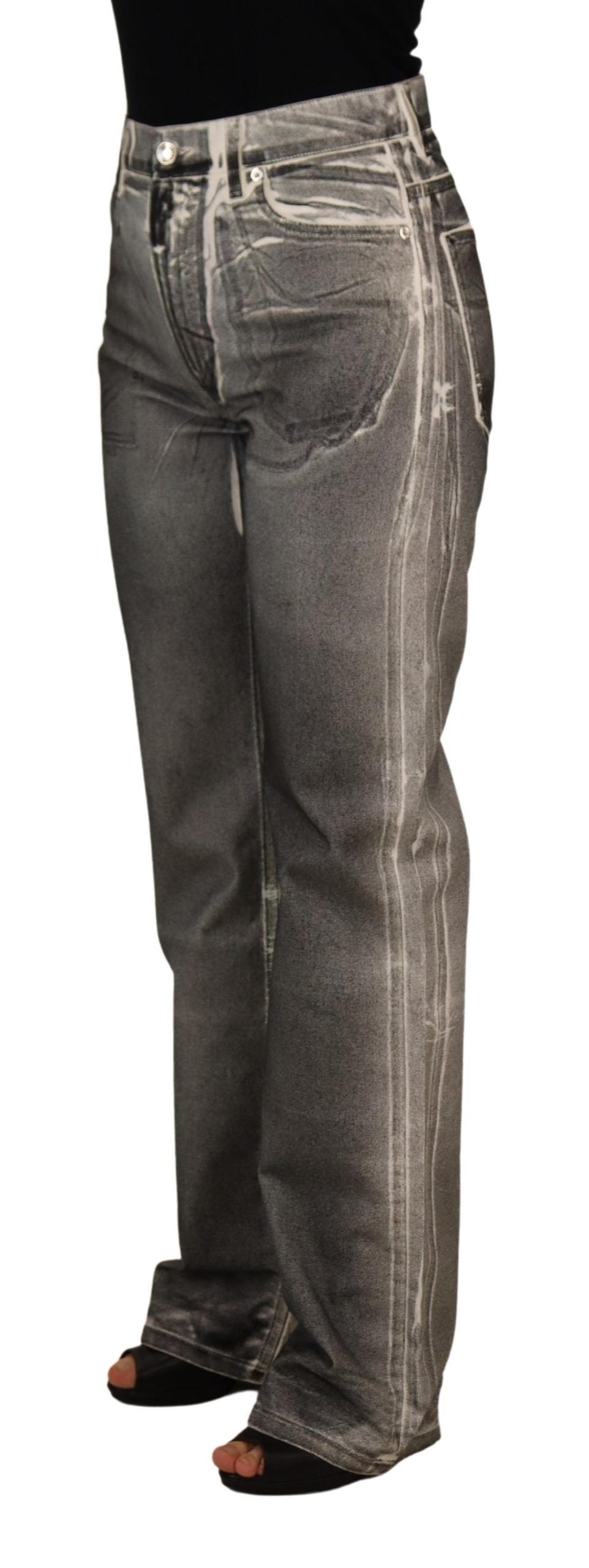 Dolce & Gabbana High Waist Grey Denim Elegance