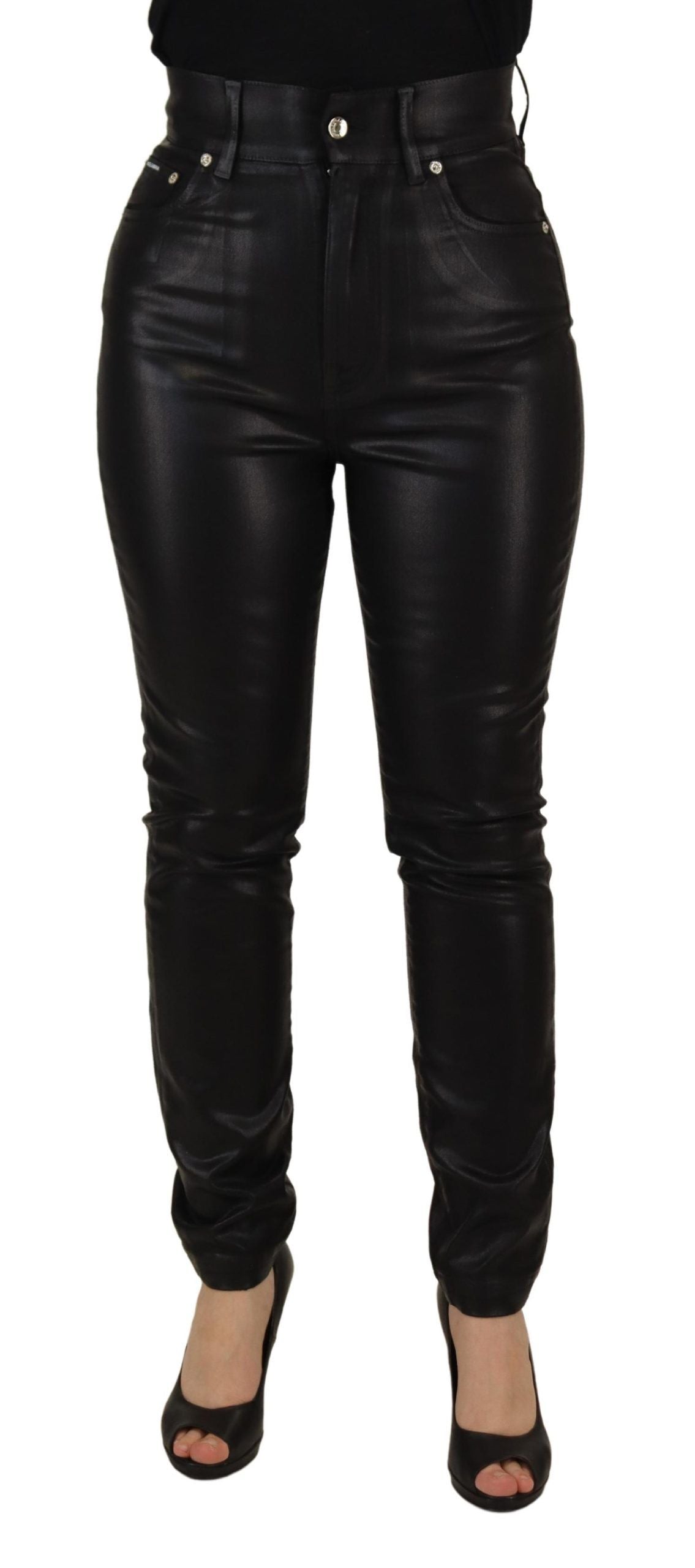 Dolce & Gabbana Chic High Waist Skinny Black Pants