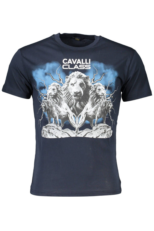 Cavalli Class Blue Cotton Men T-Shirt