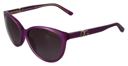 Dolce & Gabbana Chic Purple Acetate Round Sunglasses