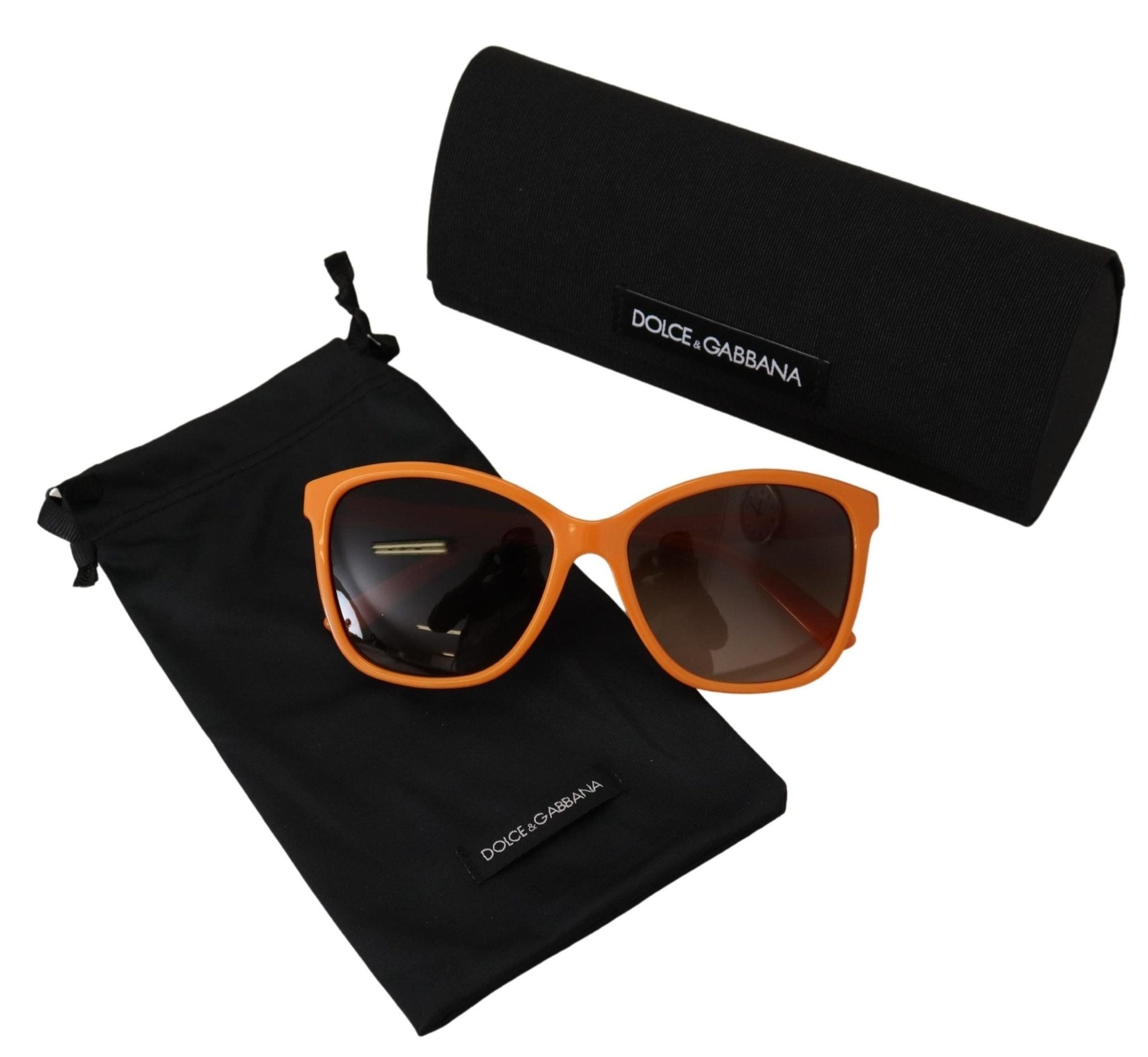 Dolce & Gabbana Chic Orange Round Sunglasses for Women