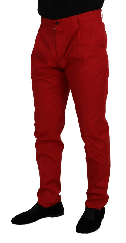 Dolce & Gabbana Elegant Slim Fit Crimson Chinos