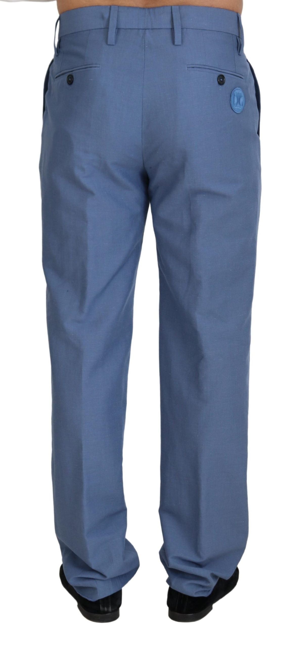 Dolce & Gabbana Elegant Regular Fit Dress Pants in Blue