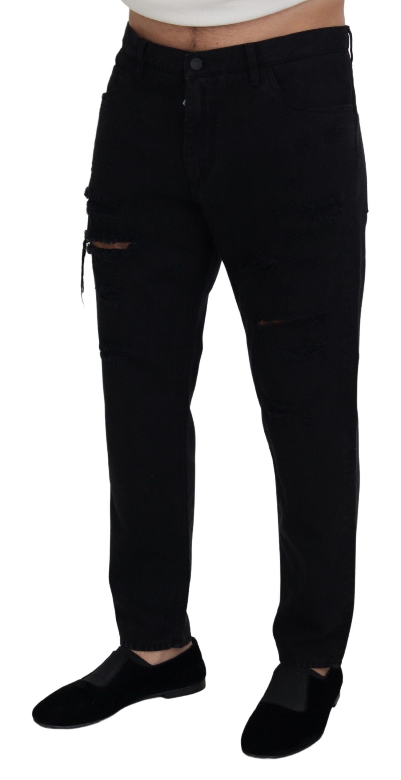 Dolce & Gabbana Elegant Black Loose Fit Italian Jeans