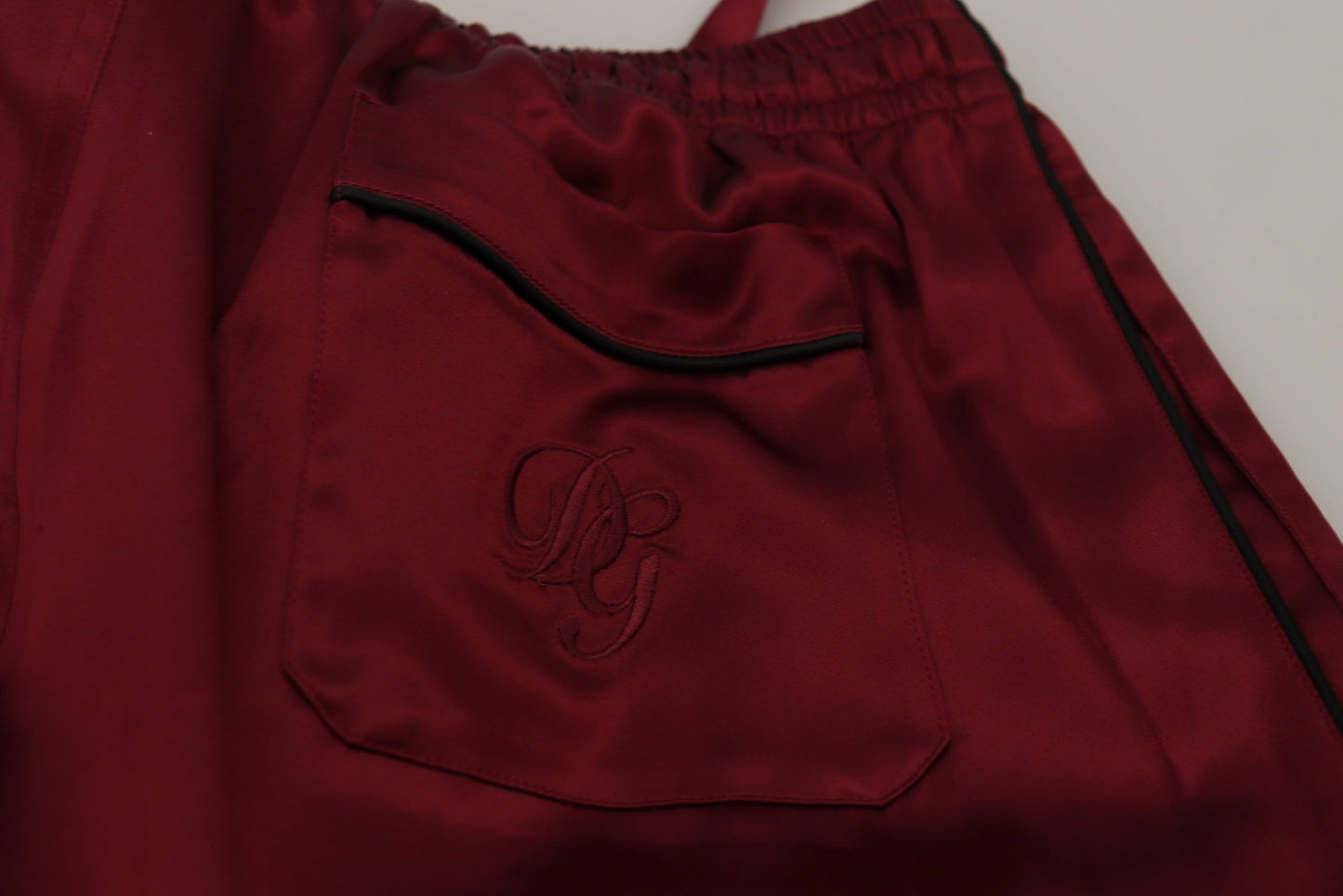 Dolce & Gabbana Silk Lounge Pants in Bordeaux