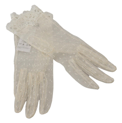 Dolce & Gabbana Chic White Wrist Length Gloves