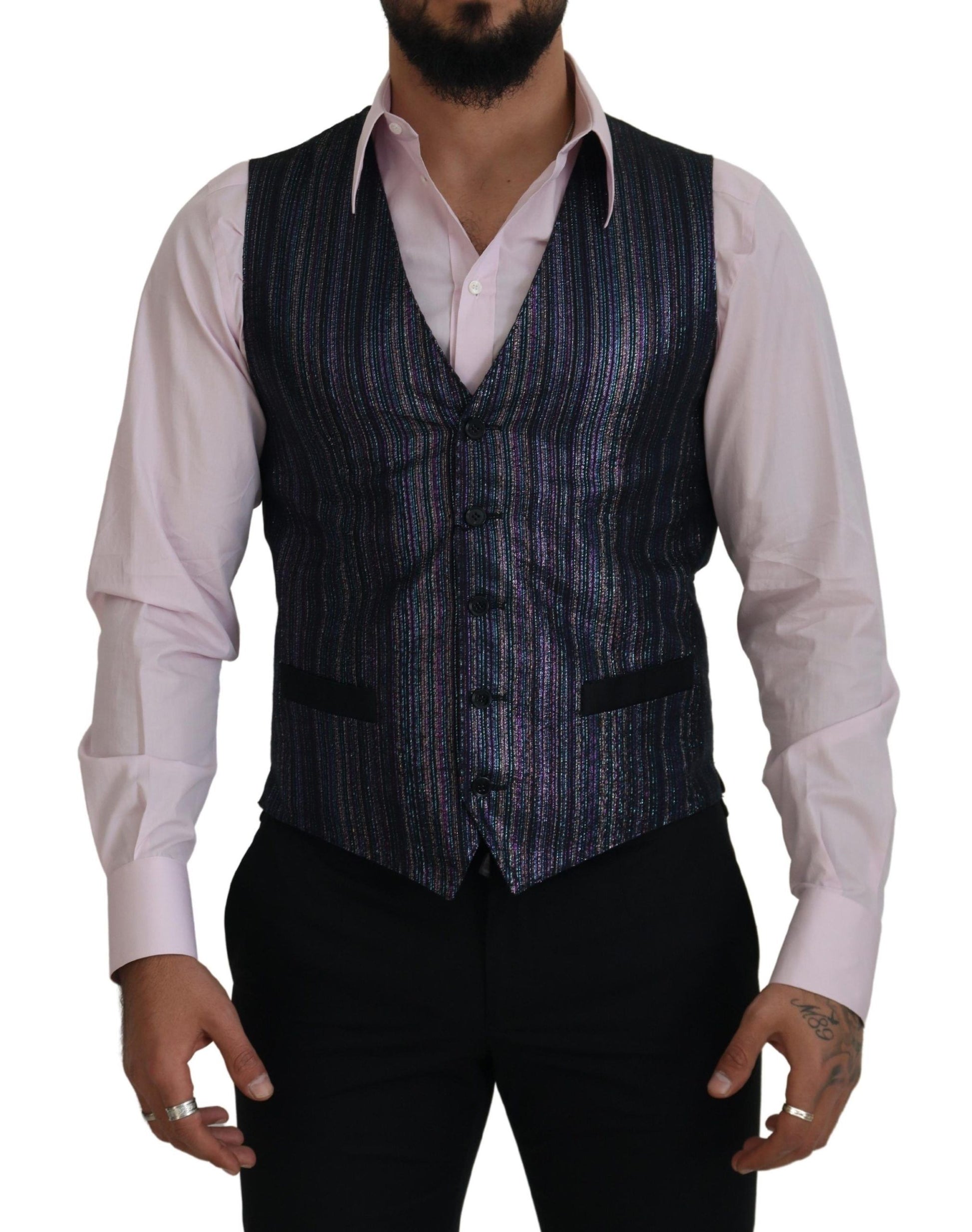 Dolce & Gabbana Multicolor Formal Dress Vest Luxury Blend