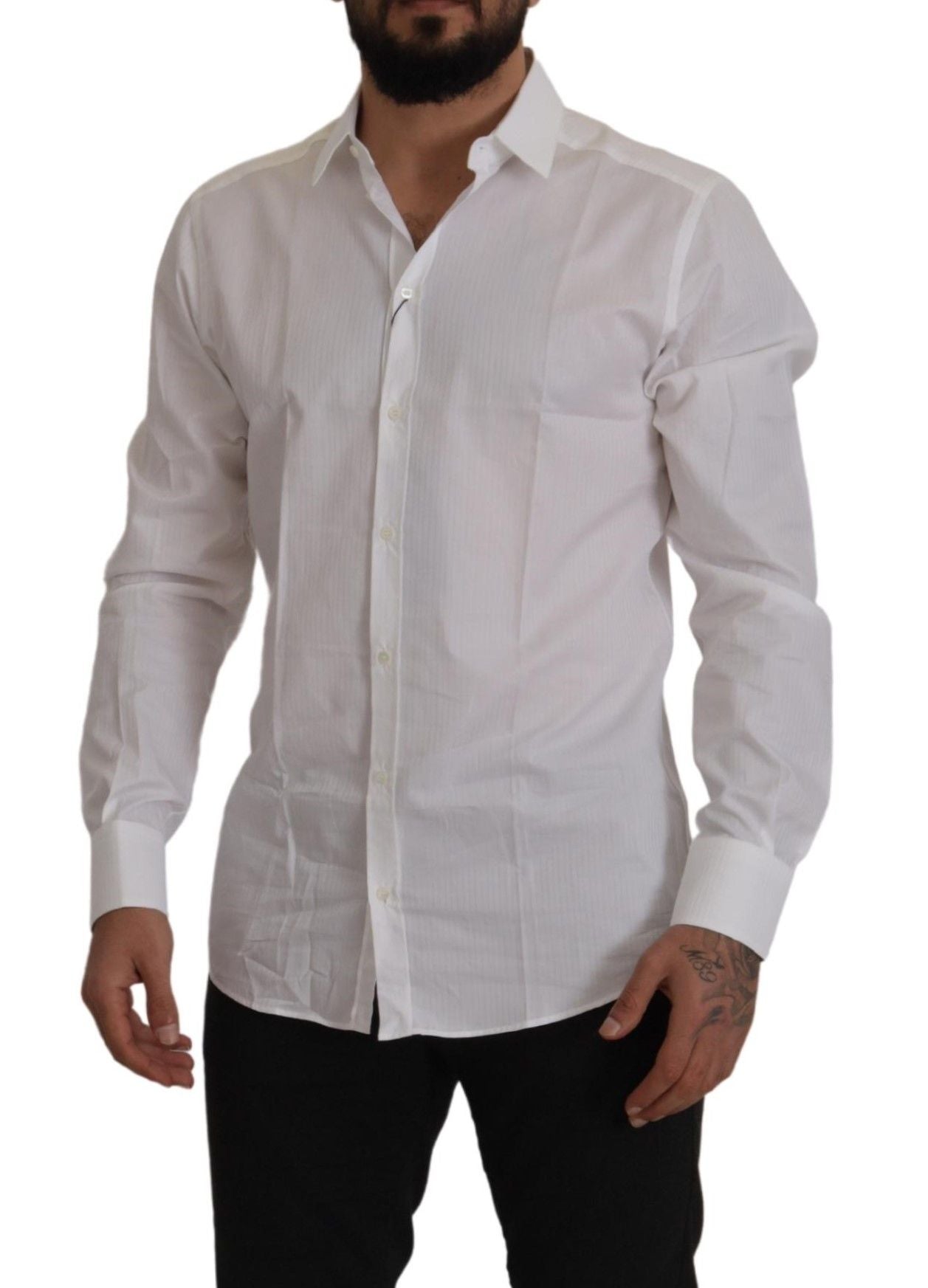 Dolce & Gabbana Elegant White Cotton Dress Shirt