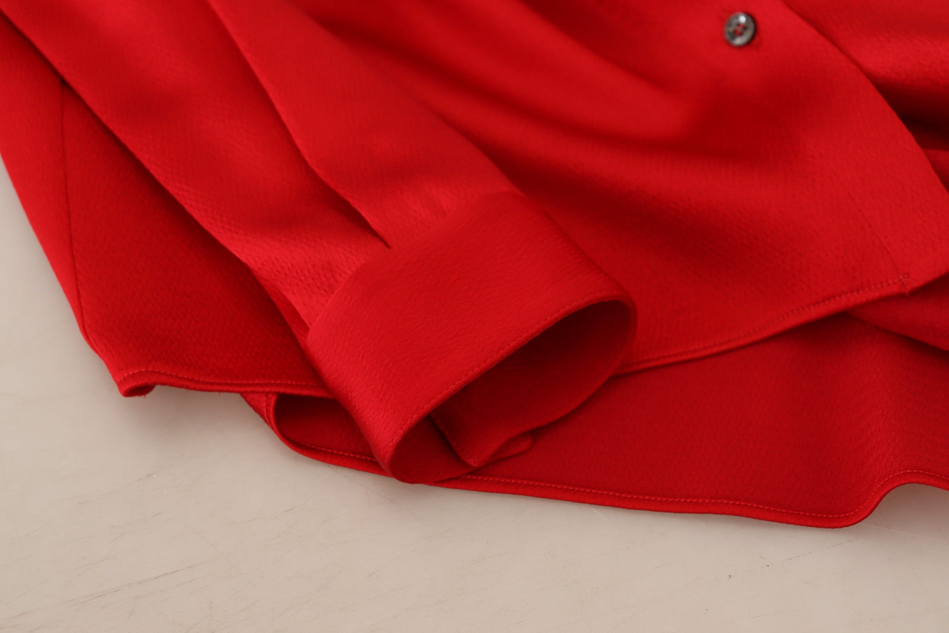 Dolce & Gabbana Elegant Red Ascot Collar Blouse