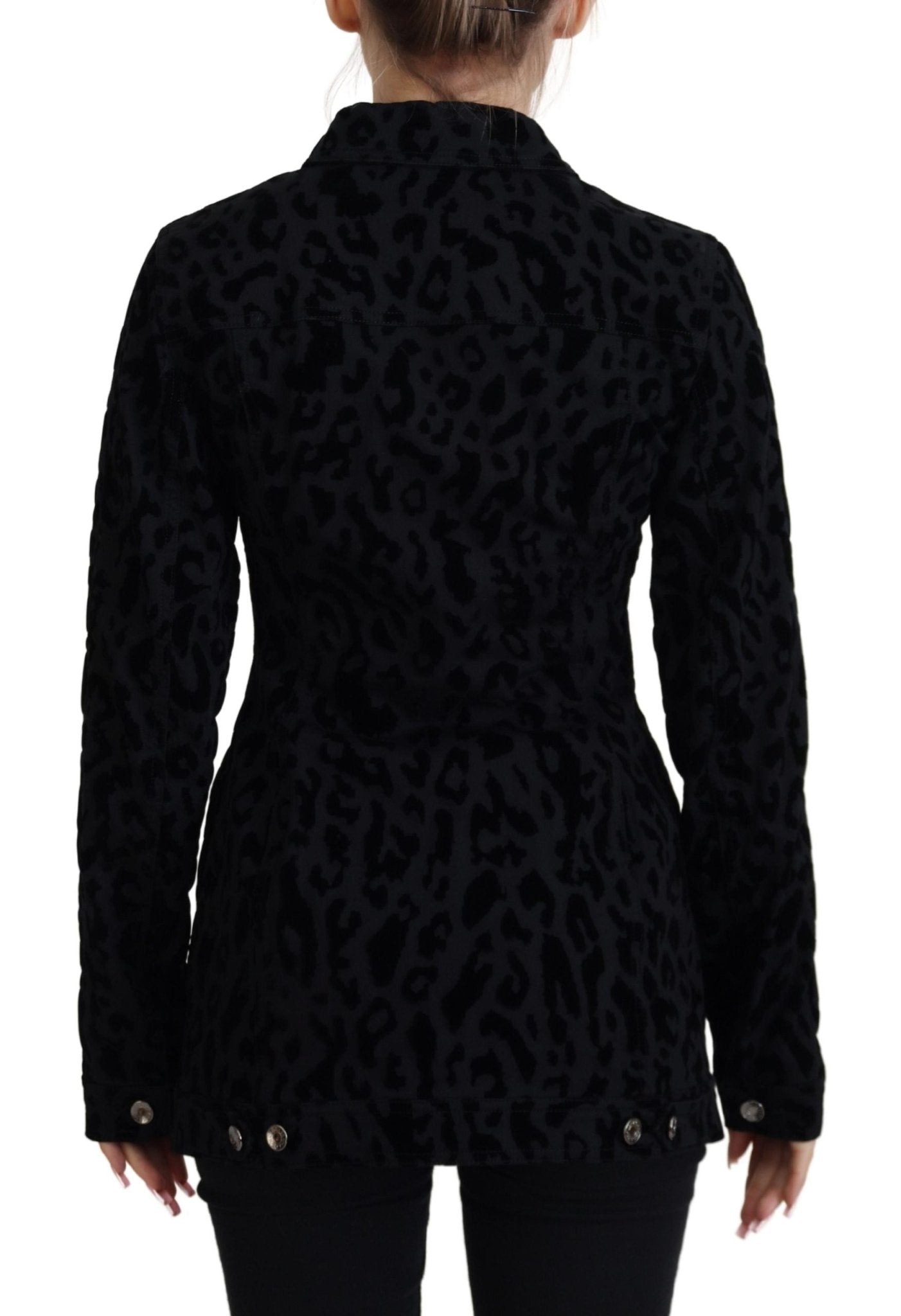 Dolce & Gabbana Chic Leopard Pattern Denim Jacket