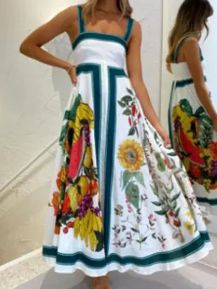 Lamu Dress - Stylish Floral Backless Maxi Dress (One Piece)