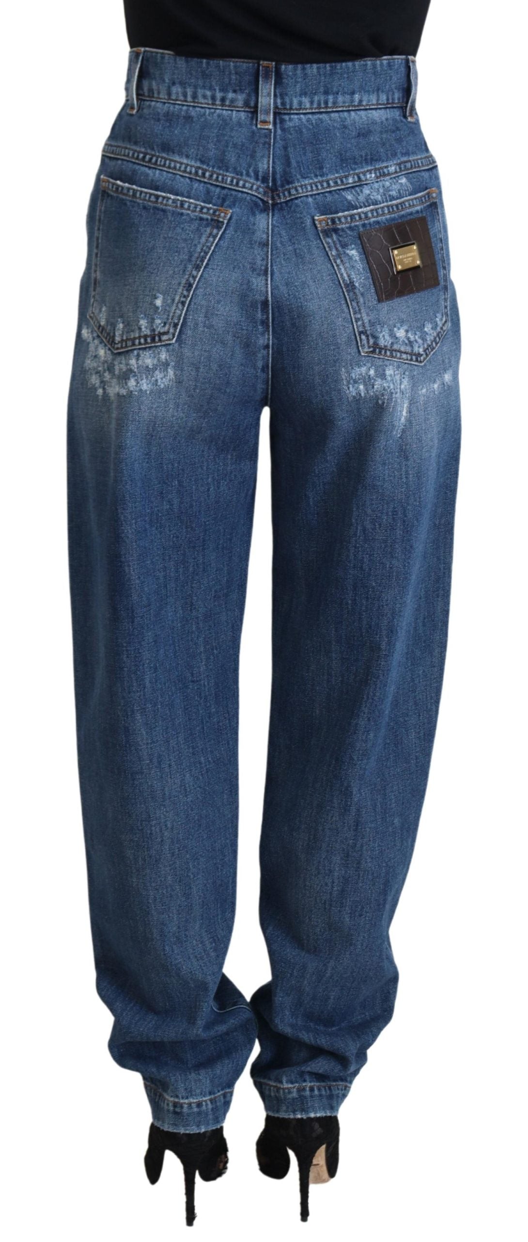 Dolce & Gabbana Elegant Tattered Denim Jeans