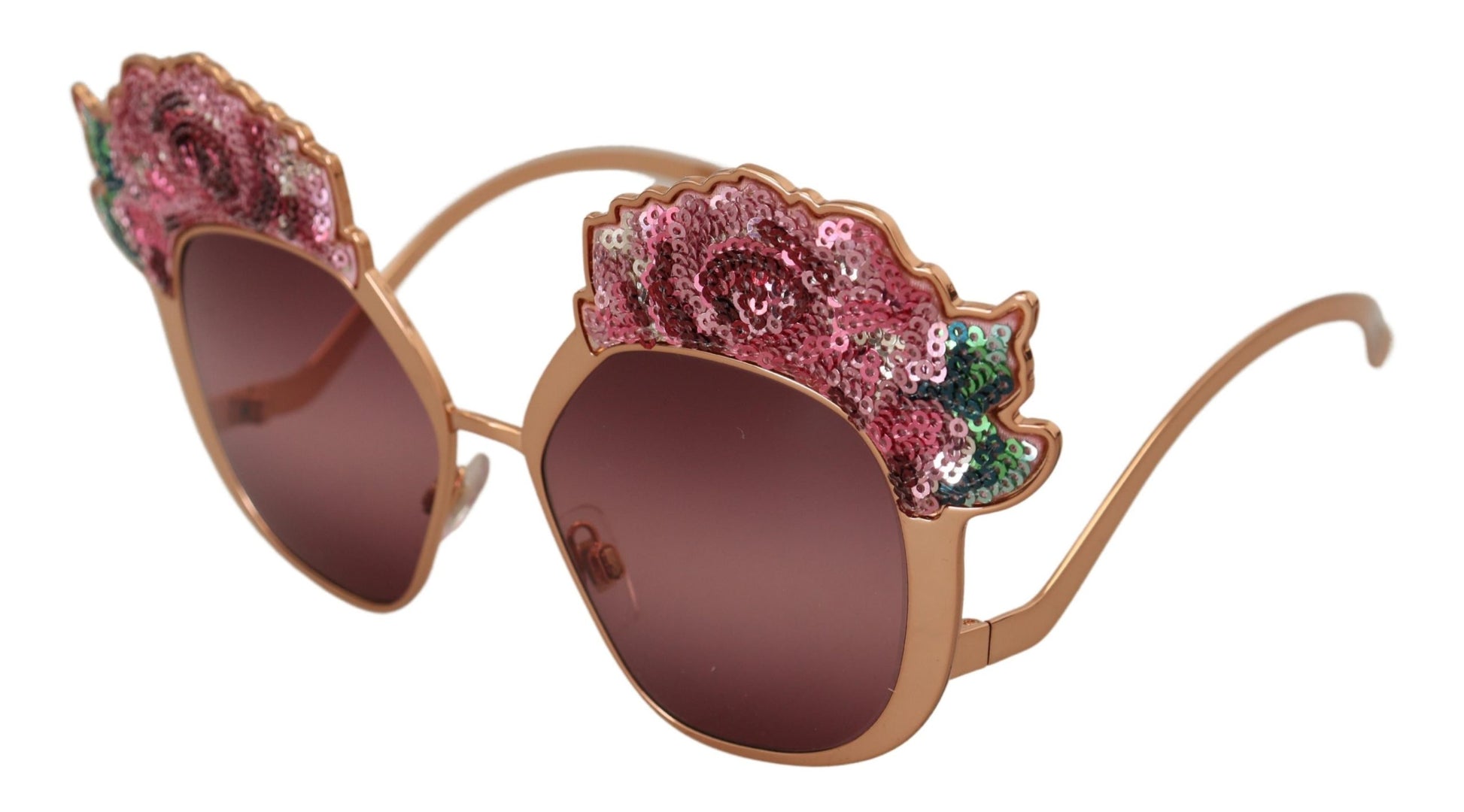 Dolce & Gabbana Chic Rose Sequin Embroidered Sunglasses