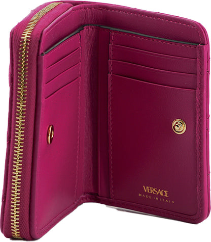 Versace Elegant Purple Quilted Leather Wallet