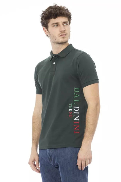 Baldinini Trend Green Cotton Men Polo