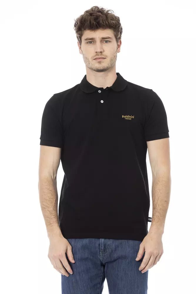 Baldinini Trend Black Cotton Men Polo