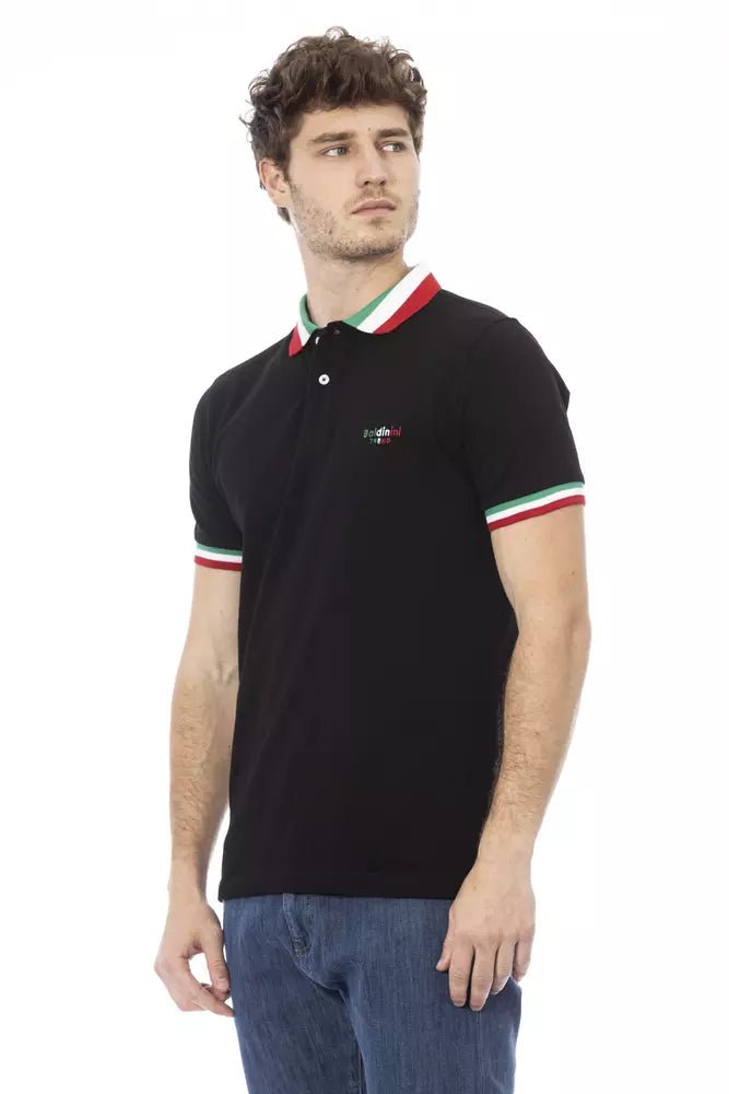 Baldinini Trend Black Cotton Men Polo