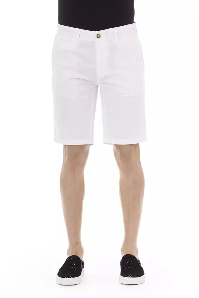 Baldinini Trend White Cotton Men Bermuda Shorts