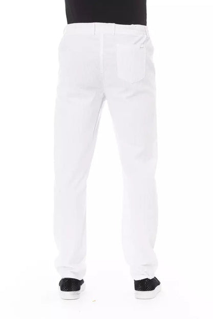 Baldinini Trend White Cotton Men Chino Trousers