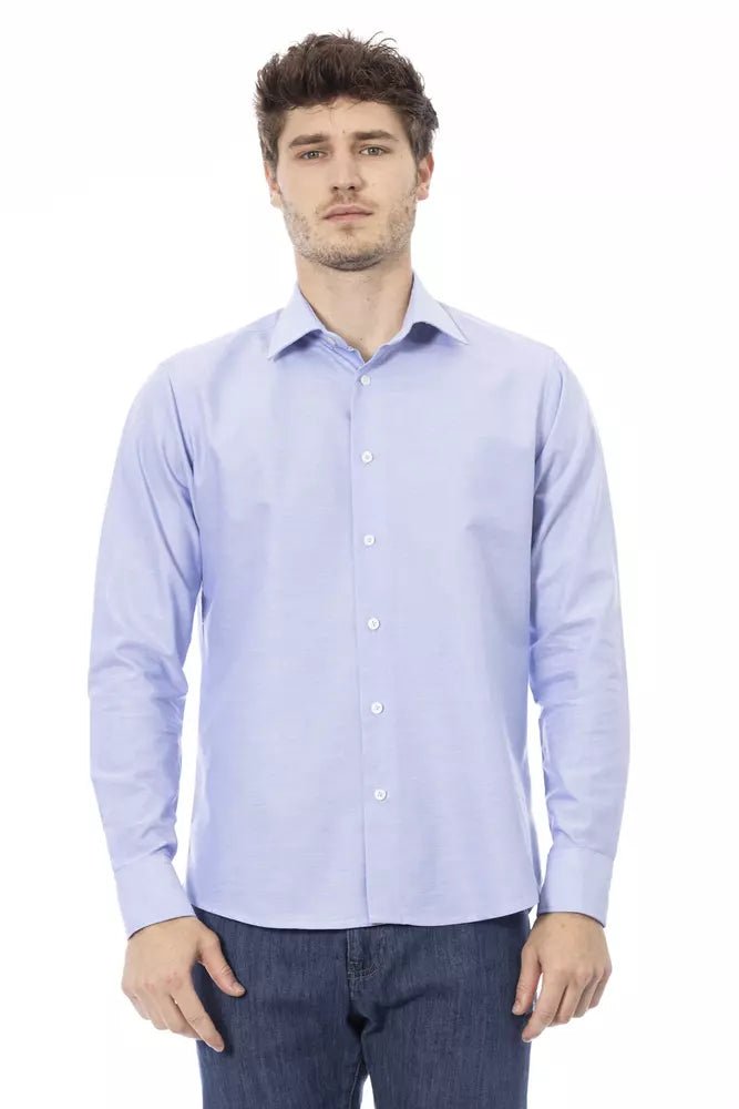 Baldinini Trend Light Blue Cotton Men Shirt