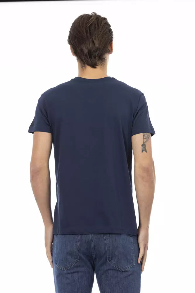 Trussardi Action Blue Cotton Men T-Shirt