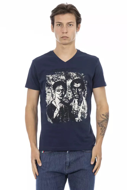 Trussardi Action Blue Cotton Men T-Shirt