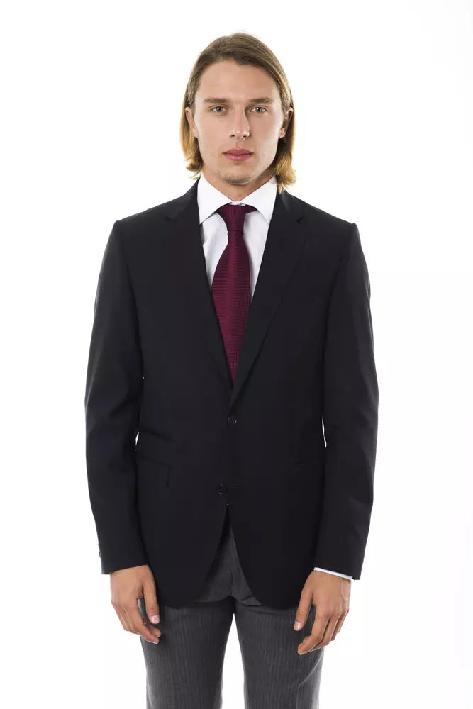 Uominitaliani Black Wool Men Blazer