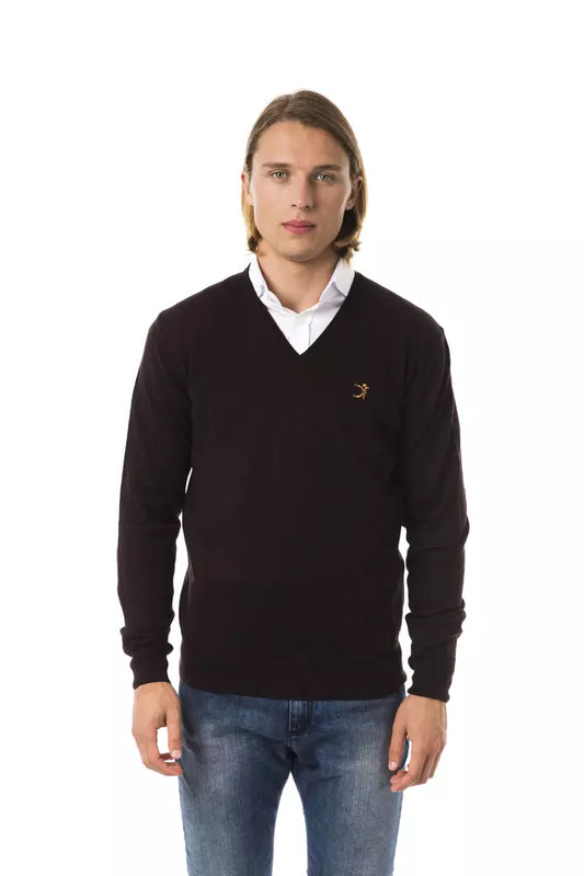 Uominitaliani Brown Merino Men Sweater