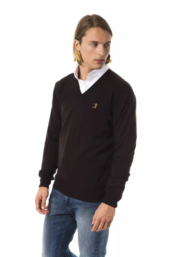 Uominitaliani Brown Merino Men Sweater