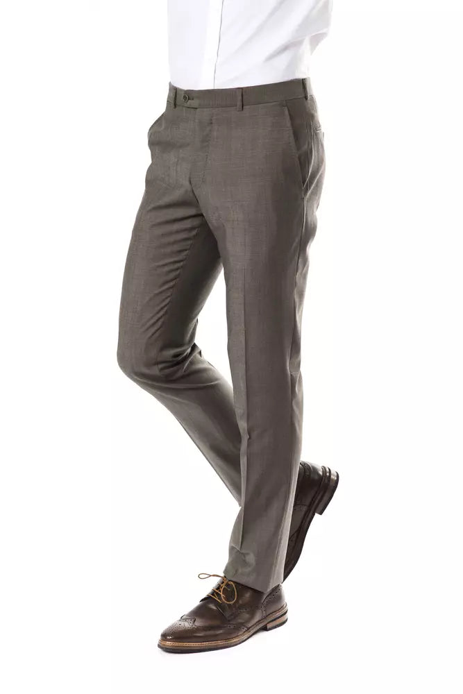 Uominitaliani Gray Woolen Men Pant