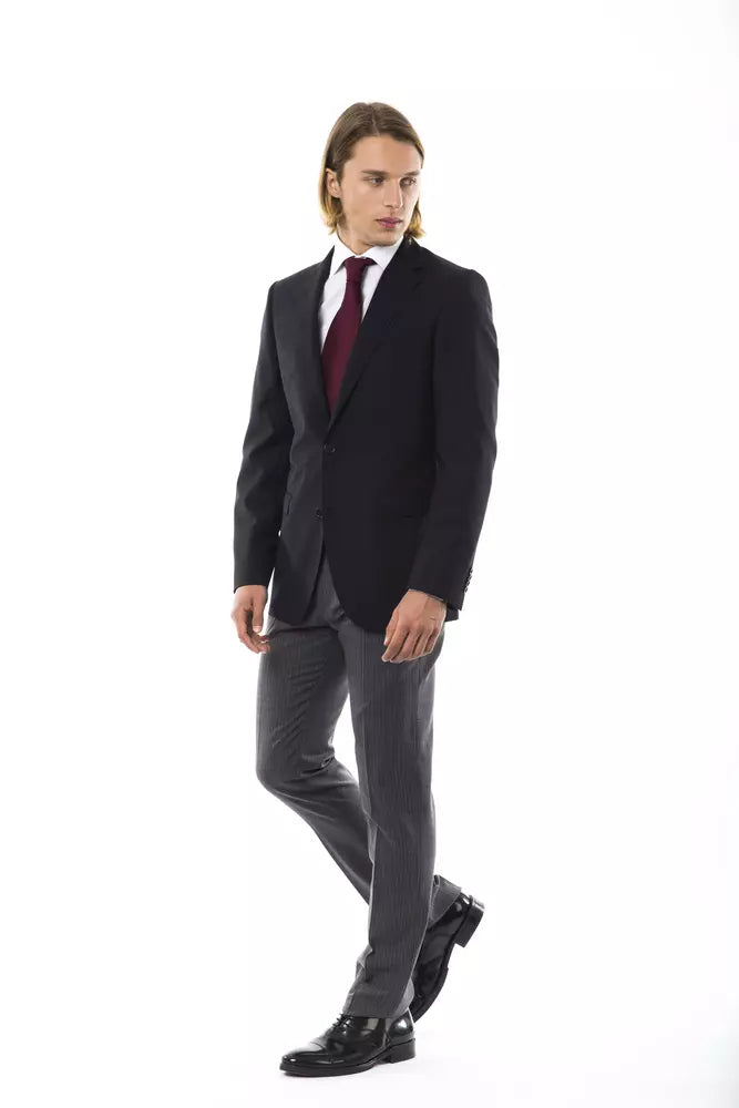 Uominitaliani Black Wool Men Blazer