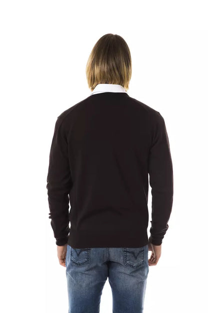 Uominitaliani Brown Merino Men Sweater