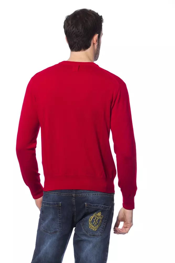 Billionaire Italian Couture Red Merino Wool Men Sweater