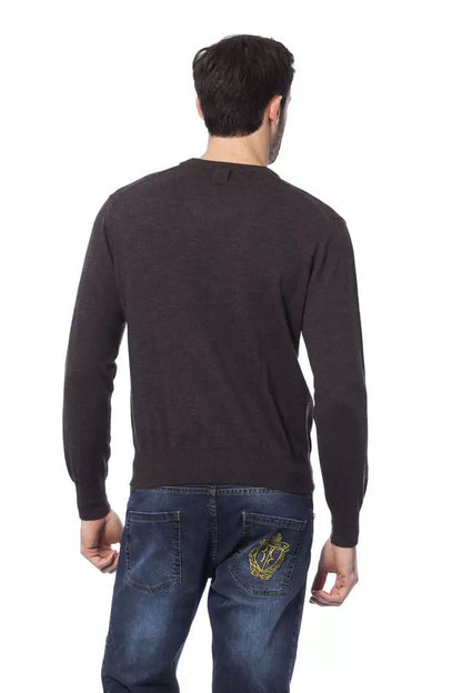 Billionaire Italian Couture Brown Merino Wool Men Sweater